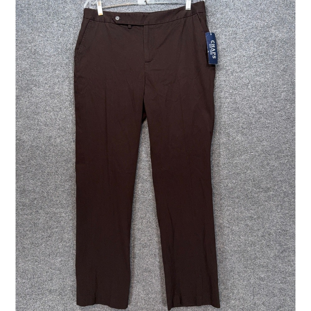 Chaps Pants Womens 10 Brown Cotton Stretch Twill Work Trousers Slacks Chinos NEW